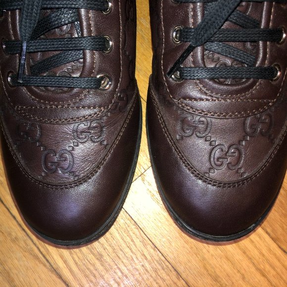 Gucci Brown Leather GG boots size 37 in original GG box/ wrapping New Authentic - Picture 11 of 16